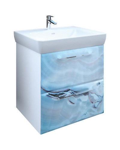 Тумба под раковину Marka One Visbaden 70П У72764 подвесная Blue marble
