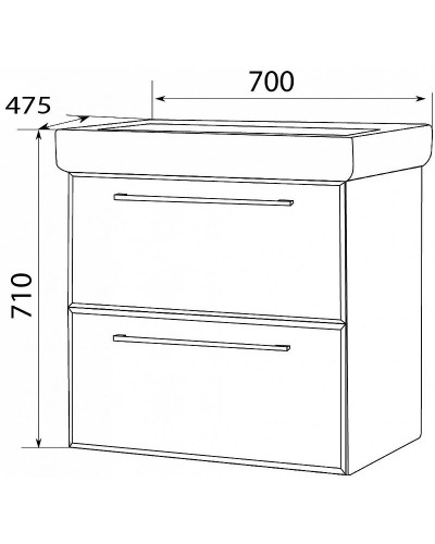 Тумба под раковину Marka One Visbaden 70П У72764 подвесная Blue marble