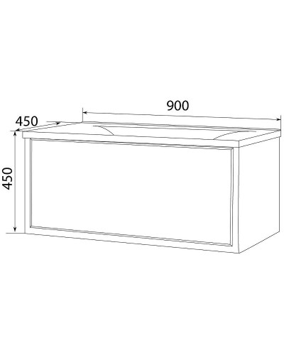 Тумба под раковину Marka One Seattle 90П У72809 подвесная Black stone