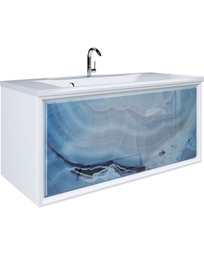 Тумба под раковину Marka One Seattle 90П У72808 подвесная Blue marble