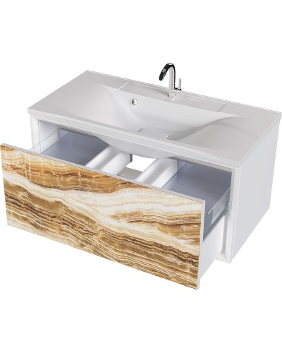 Тумба под раковину Marka One Seattle 90П У72806 подвесная Onyx