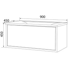 Тумба под раковину Marka One Seattle 90П У72806 подвесная Onyx