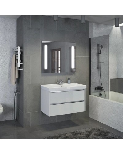 Тумба с раковиной белый глянец 89,5 см Comforty Дублин 00004147530