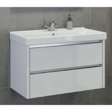 Тумба с раковиной белый глянец 89,5 см Comforty Дублин 00004147530