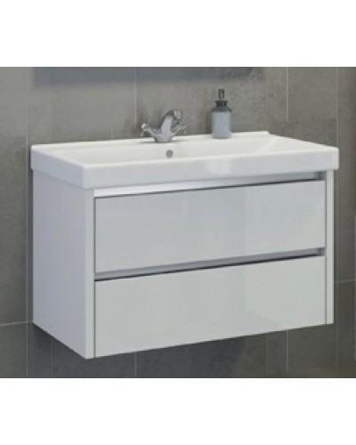Тумба с раковиной белый глянец 89,5 см Comforty Дублин 00004147530