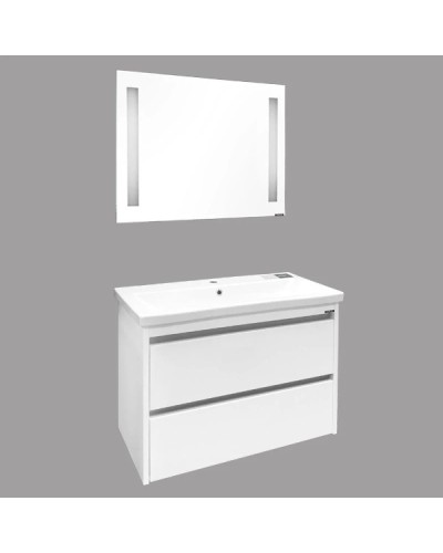 Тумба с раковиной белый глянец 89,5 см Comforty Дублин 00004147530