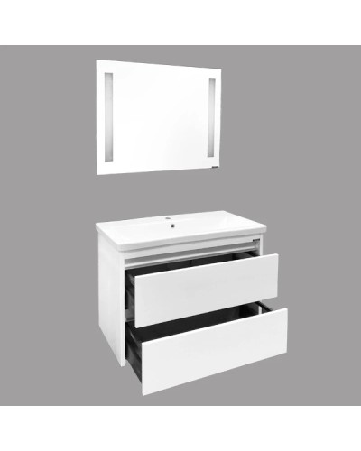 Тумба с раковиной белый глянец 89,5 см Comforty Дублин 00004147530