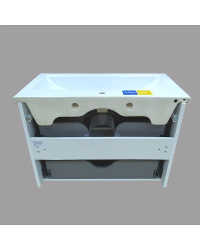 Тумба с раковиной белый глянец 89,5 см Comforty Дублин 00004147530