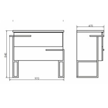 Тумба с раковиной дуб дымчатый/черный глянец 97 см Comforty Дюссельдорф 00004148007