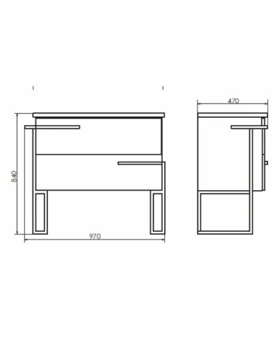 Тумба с раковиной дуб дымчатый/черный глянец 97 см Comforty Дюссельдорф 00004148007