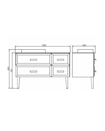 Тумба с раковиной белый глянец 120 см Comforty Империя 00004142359