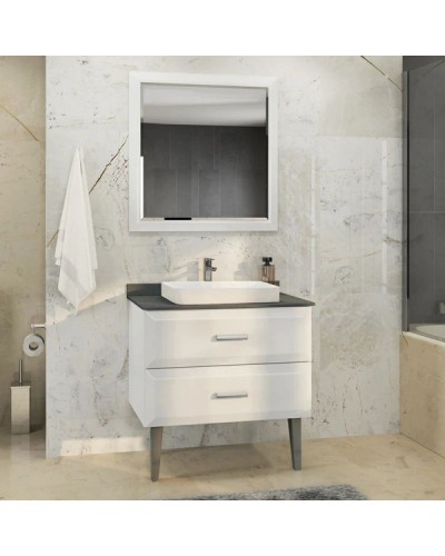 Тумба с раковиной белый глянец 80 см Comforty Империя 00004142360