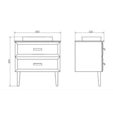 Тумба с раковиной белый глянец 80 см Comforty Империя 00004142360