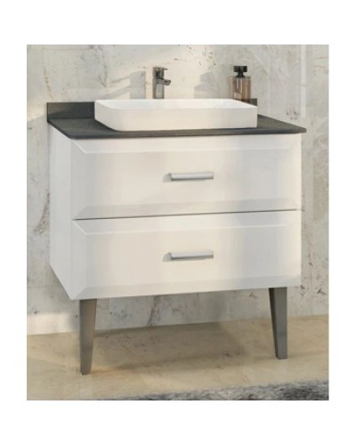 Тумба с раковиной белый глянец 80 см Comforty Империя 00004142360