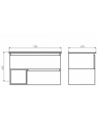 Тумба с раковиной дуб бежевый/белый 75 см Comforty Турин 00004144200