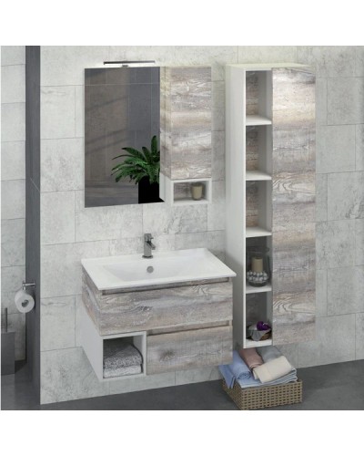 Тумба с раковиной дуб бежевый/белый 75 см Comforty Турин 00004144200