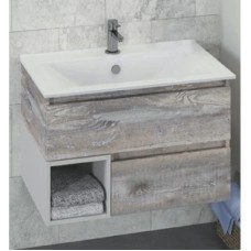 Тумба с раковиной дуб бежевый/белый 75 см Comforty Турин 00004144200