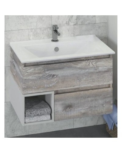 Тумба с раковиной дуб бежевый/белый 75 см Comforty Турин 00004144200