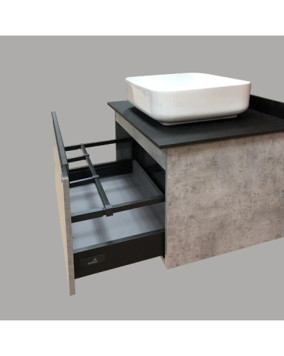 Тумба с раковиной бетон светлый/черный 75,5 см Comforty Эдинбург 00004149066