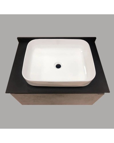 Тумба с раковиной бетон светлый/черный 75,5 см Comforty Эдинбург 00004149066