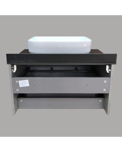 Тумба с раковиной бетон светлый/черный 75,5 см Comforty Эдинбург 00004149066