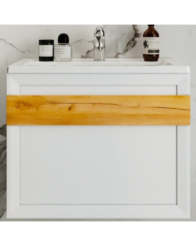 Тумба под раковину Бриклаер Берлин 70 4627125416071 подвесная Белый глянец