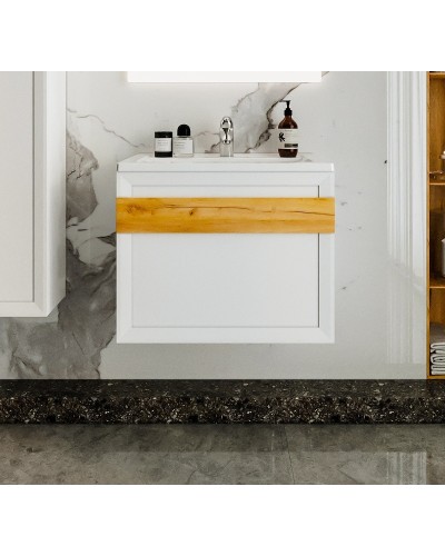 Тумба под раковину Бриклаер Берлин 70 4627125416071 подвесная Белый глянец