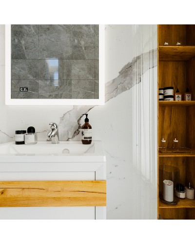 Тумба под раковину Бриклаер Берлин 70 4627125416071 подвесная Белый глянец