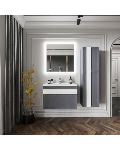 Тумба под раковину Бриклаер Берлин 80 4627125416156 подвесная Оникс серый