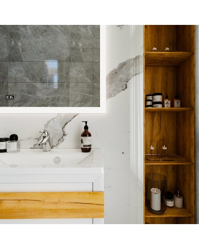 Тумба под раковину Бриклаер Берлин 80 4627125416088 подвесная Белый глянец