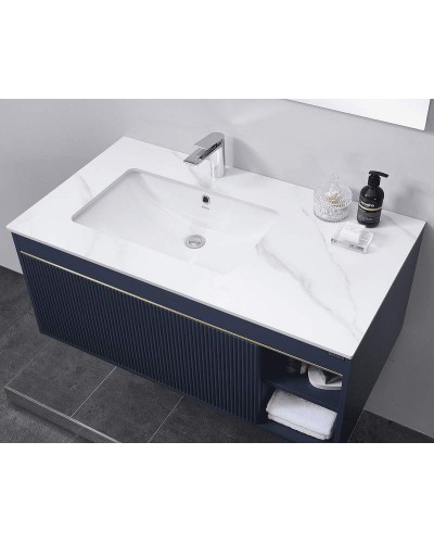 Тумба с раковиной Orans BC-1137 100 11371000 подвесная Matt deep ocean