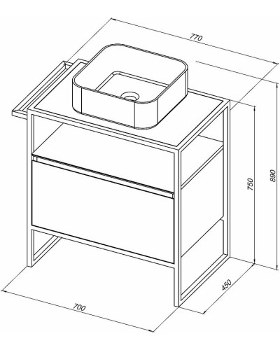 Тумба под раковину Allen Brau Priority 70 1.31001.WM Белая матовая