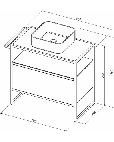 Тумба под раковину Allen Brau Priority 80 1.31002.WM Белая матовая