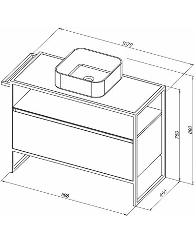 Тумба под раковину Allen Brau Priority 100 1.31003.AM Антрацит матовый