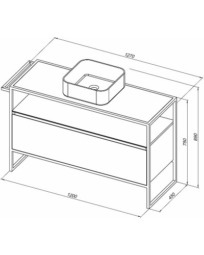 Тумба под раковину Allen Brau Priority 120 1.31004.WM Белая матовая