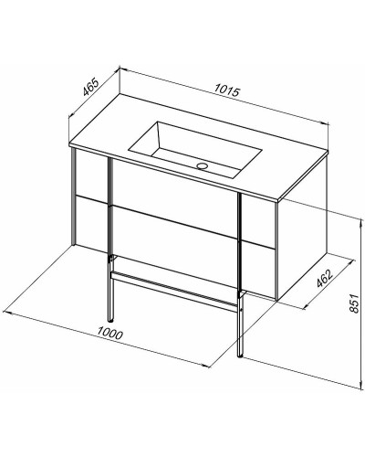 Тумба под раковину Allen Brau Reality 100 1.32007.PWM подвесная Папирус матовый