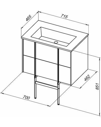 Тумба под раковину Allen Brau Reality 70 1.32004.WM подвесная Белая матовая