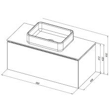 Тумба под раковину Allen Brau Infinity 100 1.21004.CGM подвесная Олива матовая