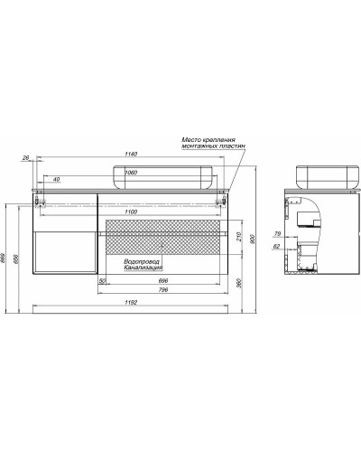 Тумба под раковину Allen Brau Infinity 120 R 1.21007.WM подвесная Белая матовая