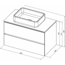 Тумба под раковину Allen Brau Infinity 85 1.21001.CGM подвесная Олива матовая