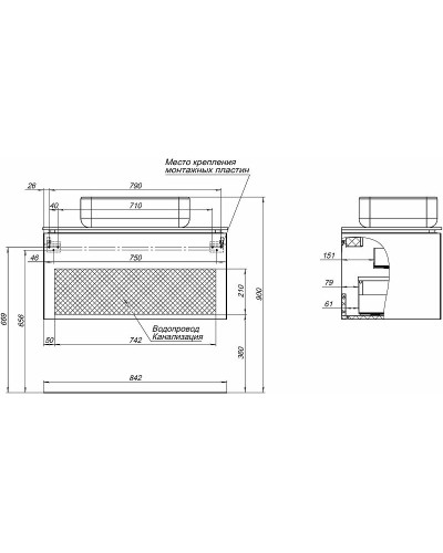 Тумба под раковину Allen Brau Infinity 85 1.21002.PWM подвесная Папирус матовый
