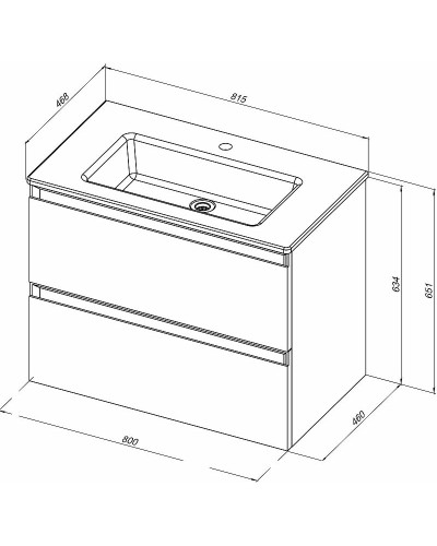 Тумба под раковину Allen Brau Eclipse 80 1.E1002.AM подвесная Антрацит матовый