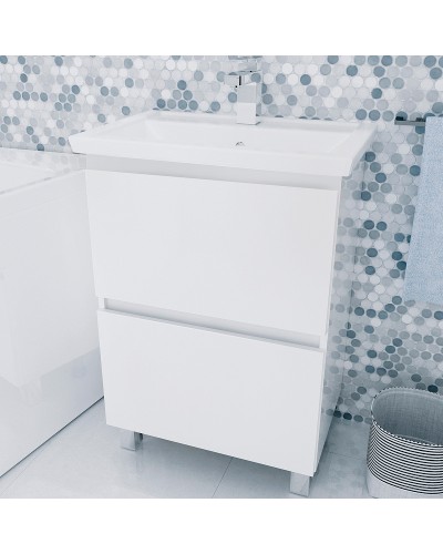 Тумба под раковину 1MarKa New Aris 60Н Ц0000019917 Белый глянец