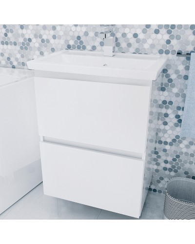 Тумба под раковину 1MarKa New Aris 60П Ц0000011988 подвесная Белый глянец