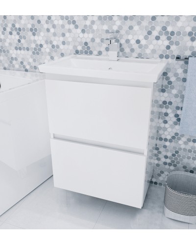 Тумба под раковину 1MarKa New Aris 60П Ц0000011988 подвесная Белый глянец