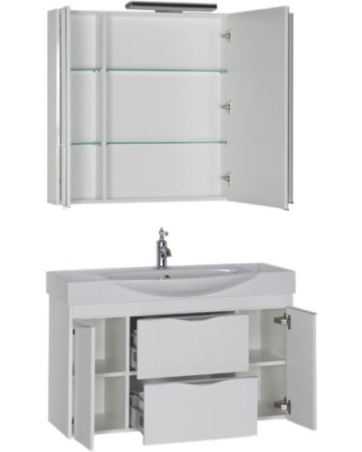 Тумба под раковину Aquanet Франка 105 183055 подвесная Белая