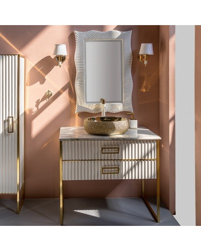 Тумба под раковину Boheme Armadi Art Monaco 80 867-080-WG Белая глянец Золото