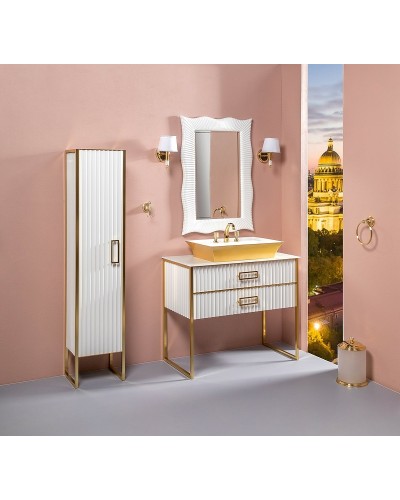 Тумба под раковину Boheme Armadi Art Monaco 80 867-080-WG Белая глянец Золото