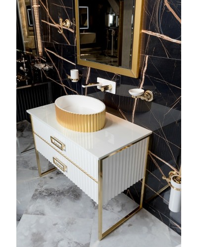 Тумба под раковину Boheme Armadi Art Monaco 80 867-080-WG Белая глянец Золото