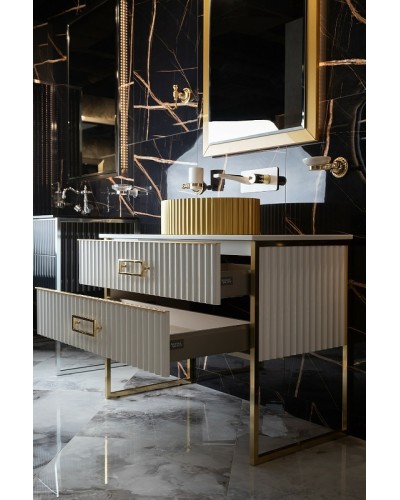 Тумба под раковину Boheme Armadi Art Monaco 80 867-080-WG Белая глянец Золото